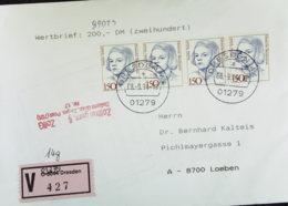 BRD: Wert-A-Bf Mit 150 Pf Frauen Im Waager. Streifen V-Zettel Noch 4-stellig Von 8044 Auf 01279 Vom 8.9.94 Knr:1497 (4) - Lettres & Documents
