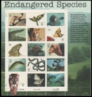 VERINIGTE STAATEN ETATS UNIS USA 1996 M/S ENDANGERED SPECIES 20V. MNH SC 3105SP YT F2548-2562 MI SH2769-83 SG MS3240-54 - Ganze Bögen