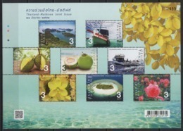 Thailand (2019) - MS -  / Joint Issue Maldives - Ships - Fruits - Flowers - Roses - Heritage - Tourism - Emissions Communes