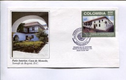CASA DE MONEDA, PATIO INTERIOR. SANTAFE DE BOGOTA, D.C.. COLOMBIA 1997 FDC FIRST DAY COVER -LILHU - Kolumbien
