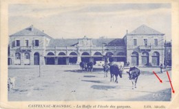 65 Hautes PYRENEES Vaches à La Fontaine Devant La Halle Et L'école De CASTELNAU-MAGNOAC - Castelnau Magnoac