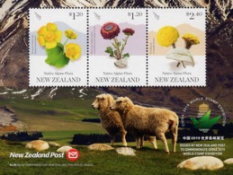 New Zealand - 2019 - Native Alpine Flora - World Stamp Exhibition In Wuhan - Mint Souvenir Sheet - Unused Stamps