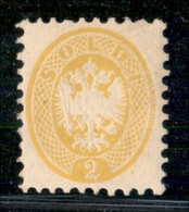 ANTICHI STATI ITALIANI - LOMBARDO VENETO - 1864 - 2 Soldi (41) - Gomma Originale - Diena + Cert. Bottacchi (900) - Autres & Non Classés