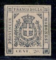 ANTICHI STATI ITALIANI - MODENA - 1859 - 20 Cent (15) - Ottimi Margini - Gomma Originale - Molto Bello - Cert. Sorani (5 - Andere & Zonder Classificatie