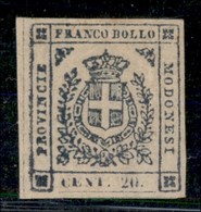 ANTICHI STATI ITALIANI - MODENA - 1859 - 20 Cent (15) Bordo Foglio - Gomma Originale - Molto Bello - Diena + Cert. Rayba - Autres & Non Classés