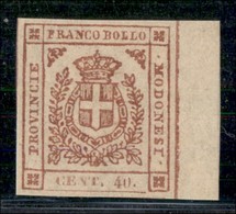 ANTICHI STATI ITALIANI - MODENA - 1859 - 40 Cent (17) - Grandi Margini E Bordo Foglio - Gomma Integra - Molto Bello - G. - Autres & Non Classés