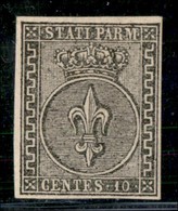 ANTICHI STATI ITALIANI - PARMA - 1852 - 10 Cent (2) - Gomma Originale (350) - Andere & Zonder Classificatie