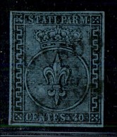 ANTICHI STATI ITALIANI - PARMA - 1852 - 40 Cent (5) Usato - Molto Bello - Raybaudi + Cert. Bottacchi (1.200) - Autres & Non Classés