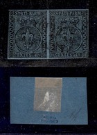 ANTICHI STATI ITALIANI - PARMA - 1852 - 40 Cent (5a - Azzurro Chiaro) - Coppia Orizzontale - Stretta A Sinistra In Alto  - Autres & Non Classés