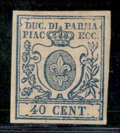 ANTICHI STATI ITALIANI - PARMA - 1857 - 40  Cent (11b - Zero Stretto) - Gomma Originale (180) - Andere & Zonder Classificatie