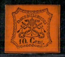 ANTICHI STATI ITALIANI - STATO PONTIFICIO - 1867 - 10 Cent (17) - Gomma Originale - Leggera Sfaldatura Della Carta In Al - Sonstige & Ohne Zuordnung