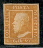 ANTICHI STATI ITALIANI - SICILIA - 1859 - Mezzo Grano (1) - Gomma Originale - Molto Bello (1.200) - Otros & Sin Clasificación