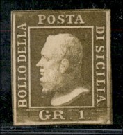 ANTICHI STATI ITALIANI - SICILIA - 1859 - 1 Grano (4c - Bruno Oliva Chiaro) - Gomma Originale - Molto Bello - Cert. Dien - Autres & Non Classés