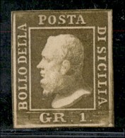 ANTICHI STATI ITALIANI - SICILIA - 1859 - 1 Grano (4c - Bruno Oliva Chiaro) - Gomma Originale - Molto Bello - Cert. Dien - Altri & Non Classificati