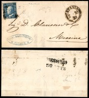 ANTICHI STATI ITALIANI - SICILIA - 2 Grana (8) - Lettera Da Catania A Messina Del 2.10.59 - Diena + Raybaudi + Cardillo  - Autres & Non Classés