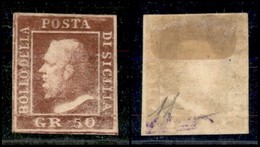 ANTICHI STATI ITALIANI - SICILIA - 1859 - 50 Grana (14) Nuovo Senza Gomma - Invisibile Foro Di Sigillo - Diena (450) - Other & Unclassified