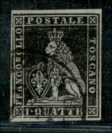 ANTICHI STATI ITALIANI - TOSCANA - 1851 - 1 Quattrino (1) Usato - Molto Bello - Cert. Colla (2.500) - Autres & Non Classés