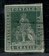 ANTICHI STATI ITALIANI - TOSCANA - 1851 - 4 Crazie (6) Usato - Grandi Margini - Molto Bello - Diena + Cert. Bolaffi - Autres & Non Classés
