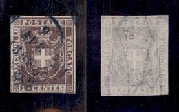ANTICHI STATI ITALIANI - TOSCANA - 1860 - 1 Cent (17) Usato - Fiecchi + Cert. AG (1.500) - Autres & Non Classés