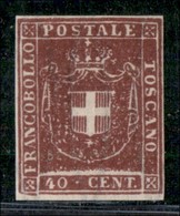 ANTICHI STATI ITALIANI - TOSCANA - 1860 - 40 Cent (21) Nuovo Senza Gomma - Molto Fresco - Diena (10.000) - Andere & Zonder Classificatie