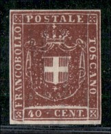 ANTICHI STATI ITALIANI - TOSCANA - 1860 - 40 Cent (21) Nuovo Senza Gomma - Molto Fresco - Diena (10.000) - Altri & Non Classificati