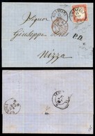 REGNO - 40 Cent (3k) Non Dentellato In Basso - Lettera Da Chiavari A Nizza Del 15.5.63 - Diena + Cert Raybaudi (3000) - Autres & Non Classés