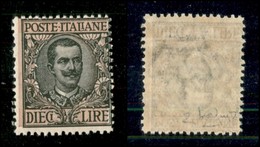 REGNO - 1910 - 10 Lire Floreale (91) - Gomma Integra - Cert. Raybaudi (300) - Other & Unclassified