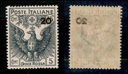 REGNO - 1916 - 20 Cent Su 15 + 5 Croce Rossa (104g) Con Decalco Della Cifra - Gomma Integra - Ottimamente Centrato - Other & Unclassified