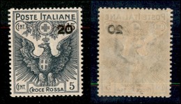 REGNO - 1916 - 20 Cent Su 15 + 5 Croce Rossa (104g) Con Decalco Della Cifra - Gomma Integra - Ottimamente Centrato - Sonstige & Ohne Zuordnung