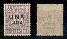 Servizio Commissioni - 1925 - 1 Lira Su 90 Cent (6) - Gomma Originale - Ottimamente Centrato (390) - Andere & Zonder Classificatie