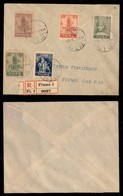 OCCUPAZIONI I GUERRA MONDIALE - FIUME - Raccomandata Per Città Con Affrancatura Multipla (34/38 - Carte Diverse) - Fiume - Autres & Non Classés