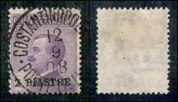 UFFICI POSTALI ALL'ESTERO - LEVANTE - Costantinopoli - 1908 - 2 Piastre Su 50 Cent (12) Usato (350) - Other & Unclassified