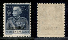 COLONIE - CIRENAICA - 1926 - 1,25 Lire Giubileo (26) Dentellato 13 - Gomma Integra - Diena + Cert. AG (2.250) - Other & Unclassified