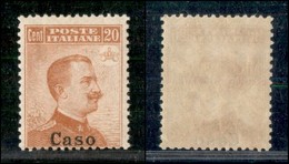 COLONIE - EGEO - Caso - 1917 - 20 Cent Michetti (9a) Con Soprastampa In Basso - Gomma Integra (825) - Autres & Non Classés