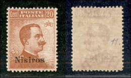 COLONIE - EGEO - Nisiro - 1922 - 20 Cent Michetti (11) - Gomma Integra - Ottimamente Centrato - Molto Bello (900) - Altri & Non Classificati