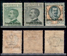 COLONIE - ERITREA - 1925 - Soprastampati (93/95) - Serie Completa - Gomma Integra (650) - Andere & Zonder Classificatie