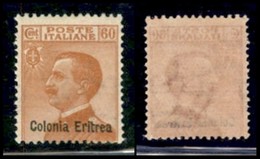 COLONIE - ERITREA - 1929 - 60 Cent Michetti (124) - Gomma Integra (600) - Autres & Non Classés