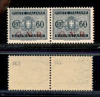 REPUBBLICA SOCIALE ITALIANA - G.N.R. BRESCIA - Segnatasse - 1943 - 60 Cent (54/Ib + 54/Ib Errore Ed) - Coppia Orizzontal - Sonstige & Ohne Zuordnung