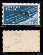 REPUBBLICA SOCIALE ITALIANA - G.N.R. VERONA - Posta Aerea - 1944 - 2 Lire (122 Aerea) - Gomma Integra - Raybaudi (300) - Autres & Non Classés