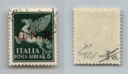 REPUBBLICA SOCIALE ITALIANA - G.N.R. VERONA - Posta Aerea - 1944 - 5 Lire (123) Usato - Sorani (700) - Autres & Non Classés