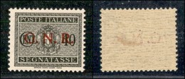 REPUBBLICA SOCIALE ITALIANA - G.N.R. VERONA - Segnatasse - 1944 - Soprastampa Rosso Bruna - 40 Cent (52 - Varietà) - Gom - Autres & Non Classés