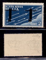 REPUBBLICA SOCIALE ITALIANA - SAGGI-VERONA - 1944 - 2 Lire (P15 Aa) Con Soprastampe Capovolte - Gomma Integra - Cert. Co - Other & Unclassified