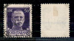 EMISSIONI LOCALI - BASE ATLANTICA - 1943 - 50 Cent (11g Varietà) Usato - L Diversa + Italia Con I Capovolto Rovesciato - - Andere & Zonder Classificatie