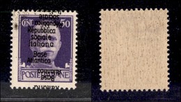 EMISSIONI LOCALI - BASE ATLANTICA - 1944 - 50 Cent (29c - Nota) Con Doppia Soprastampa Diritta + Capovolta - Gomma Integ - Altri & Non Classificati