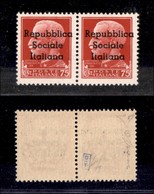 EMISSIONI LOCALI - TERAMO - 1944 - 75 Cent (7l + 7) - U Piccolo In Coppia Col Normale - Gomma Integra - Molto Bello - Di - Other & Unclassified