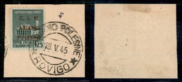 C.L.N. - ARIANO POLESINE - 1945 - 25 Cent (Errani 32A) Usato Su Frammento - Cert. AG - Autres & Non Classés