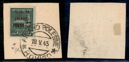 C.L.N. - ARIANO POLESINE - 1945 - 25 Cent (Errani 32A Varietà) Usato Su Frammento - Senza Punto Dopo N - Non Catalogato  - Autres & Non Classés