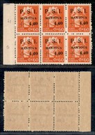 C.L.N. - MANTOVA - 1945 - 60 Cent + 4,40 Lire (5) - Blocco Di 6 (pos. 41/53) Con Due Varietà 5yb + 5yda - Gomma Integra  - Other & Unclassified