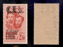 C.L.N. - TORINO - 1945 - 2,50 Lire Bandiera (Errani 16 Varietà) Con Soprastampa Rossa - Gomma Integra - Cert. Raybaudi - Autres & Non Classés