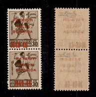 C.L.N. - VALLE BORMIDA - 1945 - 30 Cent (4A) - Coppia Verticale Con Soprastampe Disallineate (a Sinistra Nel Pezzo Super - Altri & Non Classificati